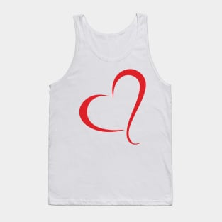 Red Open Love Hearts Tank Top